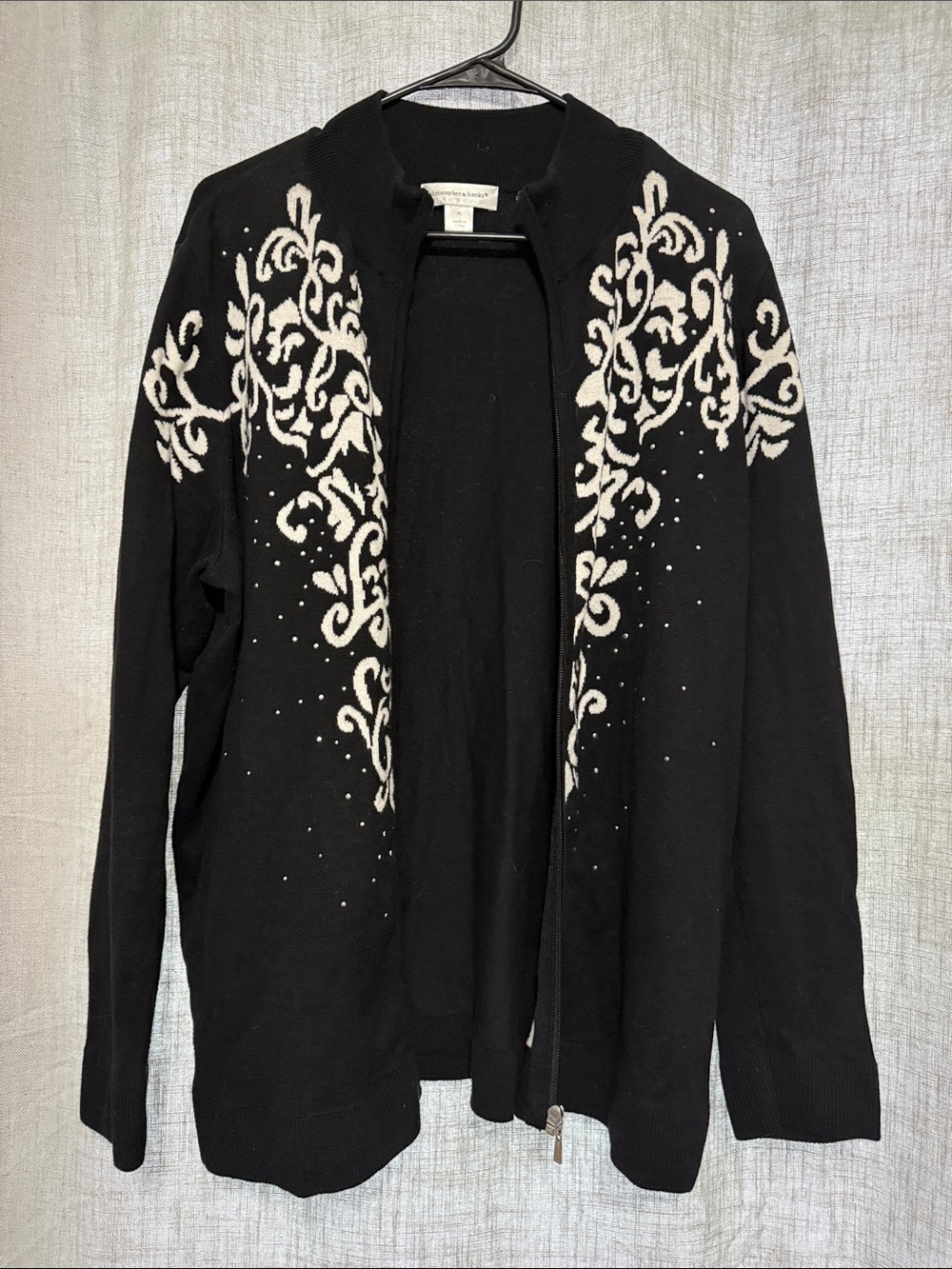 CJ Banks Embellished Full-Zip Cardigan Sweater - Picture 4 of 7